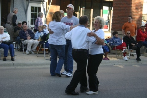 Dancers enjoys the live Czech music during Houby Days in Czech Village in southwest Cedar Rapids on May 16.